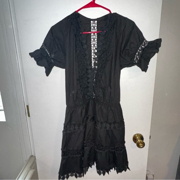 Anthropologie Black Lace Swim Dress - Picture 2 of 5